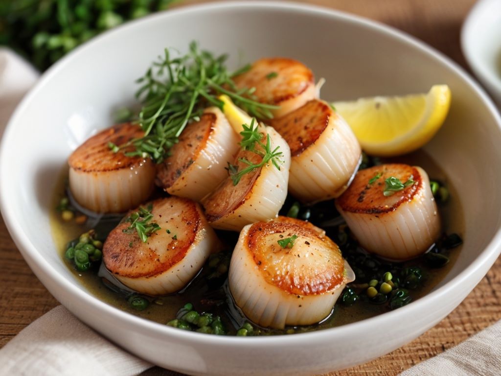 Mediterranean Style Scallops With Lemon And Garlic