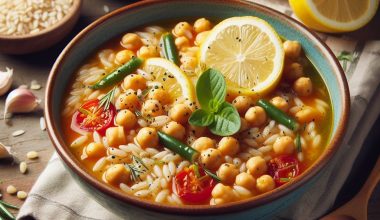 Mediterranean Lemon Chickpea Orzo Soup