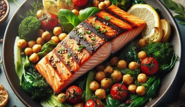 Mediterranean Roasted Salmon With Smoky Chickpeas Greens