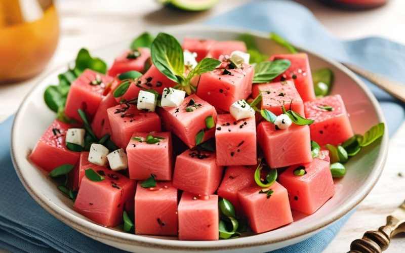 Mediterranean Watermelon Salad With Feta